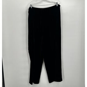 Citron‎ Santa Monica Pants Womens 1X Black Velvet Pull On Straight Leg Lounge